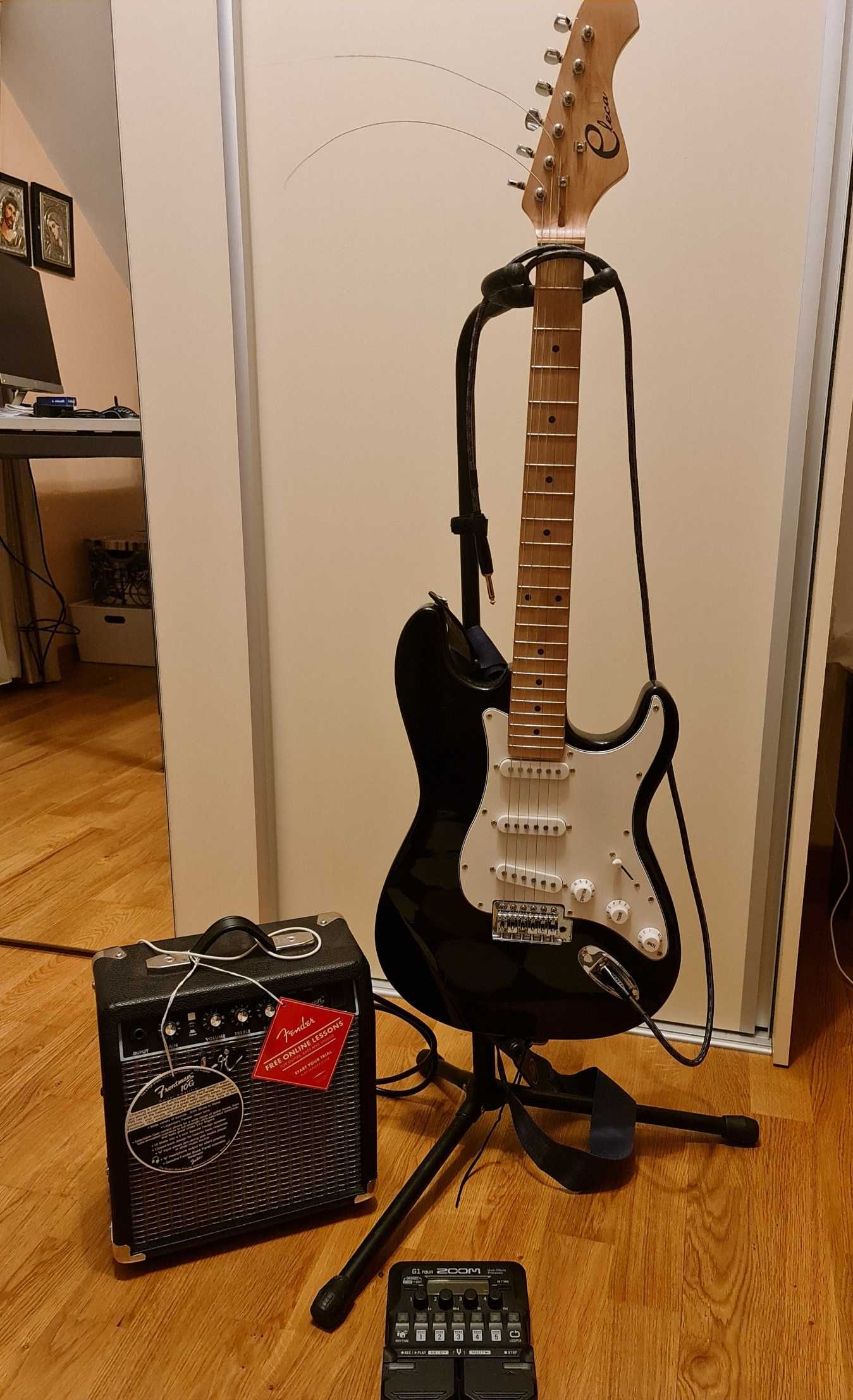 Chitara electrica + amp Fender + multi efect Zoom