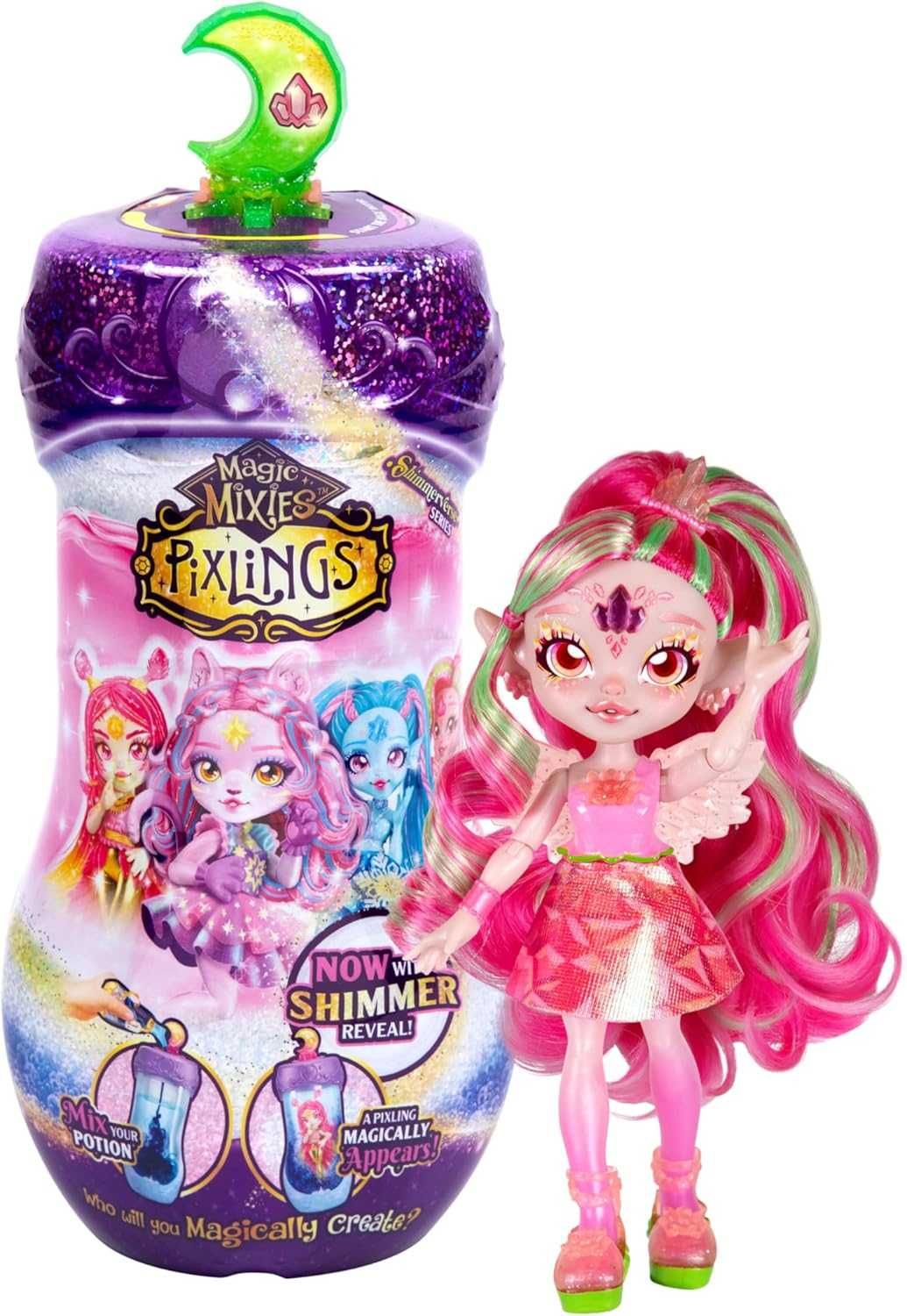 Magic Mixies PIXLINGS Кукла с магическо появяване лилава розова коса