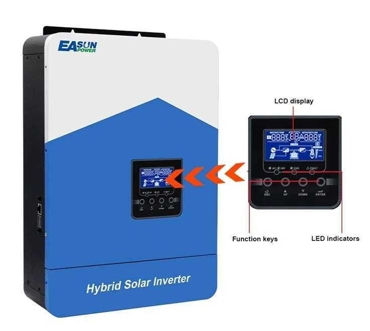 Invertor fotovoltaic hibrid Easun 12V , 24 V/48V de la 2.2 - 6.2 Kw