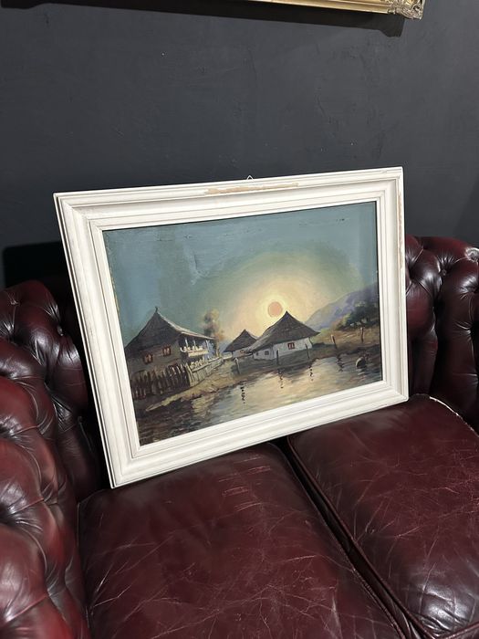 Tablou mare ulei pe panza - Peisaj nocturn -