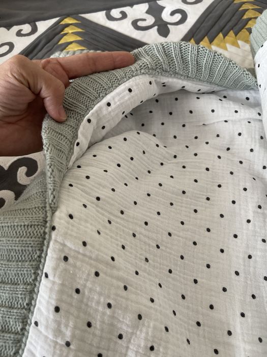 Конверт одеялко на выписку ментолового цвета