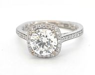 Inel 14k A. Jaffe cu diamntenaturale si  1.70ct lab grown
