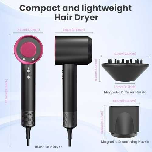 Нов Мощен йонен сешоар 110000RPM 200M йони 3 скорости 4 температури