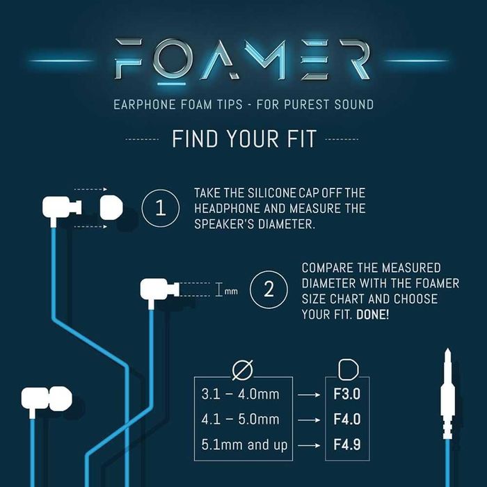 FOAMER F4.0 (S 6) • 6 Pairs of Attachments for In-Ear Headphones