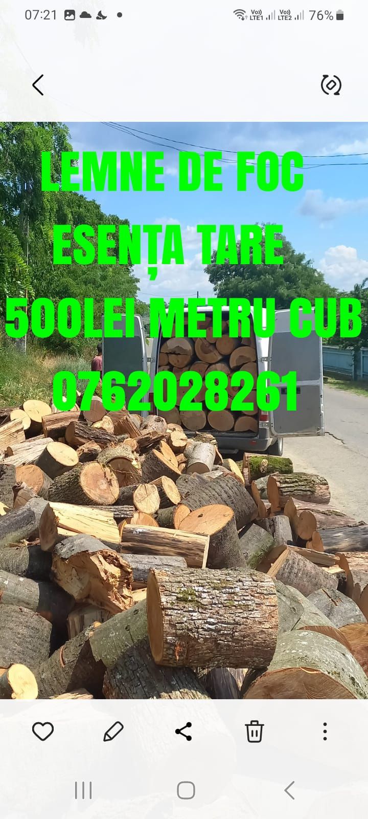Lemne de foc cu transport gratuit