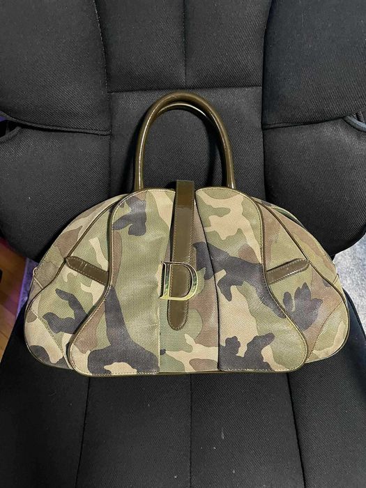 Geantă Dior Camouflage Double Saddle Bowler – originală