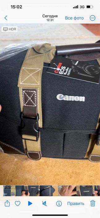 Сумка для фотоаппарата canon EOS. Размеры 35*20*18