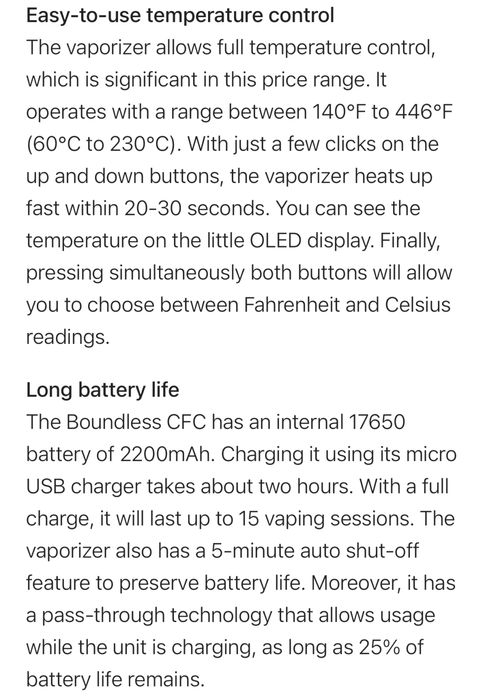 Vaporizator CBD THC 420 Boundless CFC