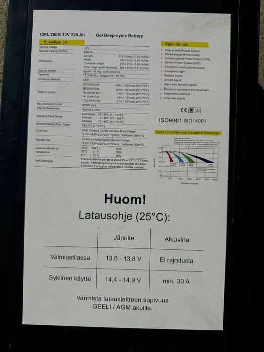Baterii cu gel pentru panouri fotovoltaice 220ah
