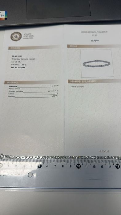 Bratara aur 18 k cu 7.01 ct diamante