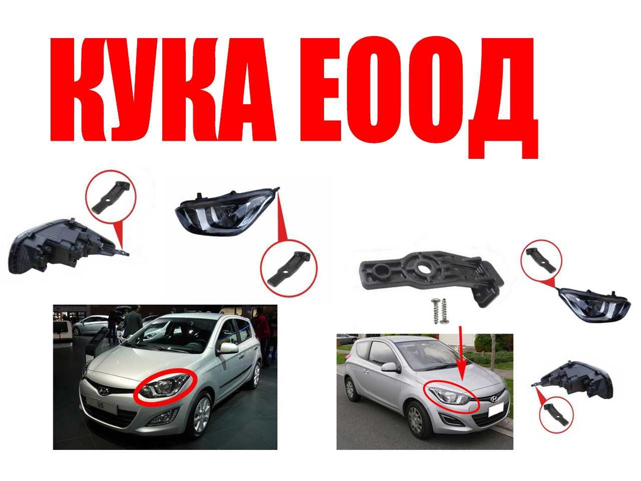 Щипки за захващане на фар за Hyundai i20 PB MK1 Facelift (2012-2014)