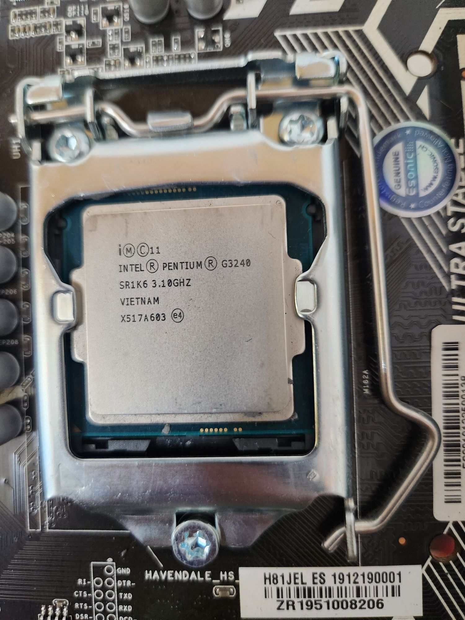 H81 esonic + intel pentium g3240