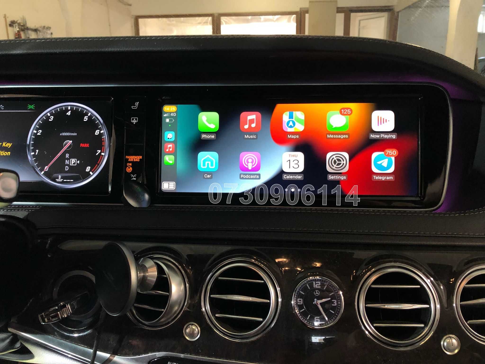 Navigatie Mercedes Android  Apple CarPlay S CLASS W222 Waze Youtube