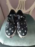 Кецове Converse черни с бродирани бели точки
