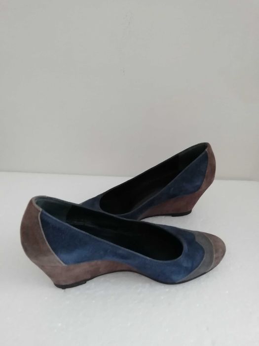 Италиански обувки трицветен велур, 36 размер