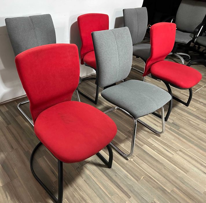 3 buc Scaun vizitator; Scaun de conferinta cu cadru metalic tip sanie