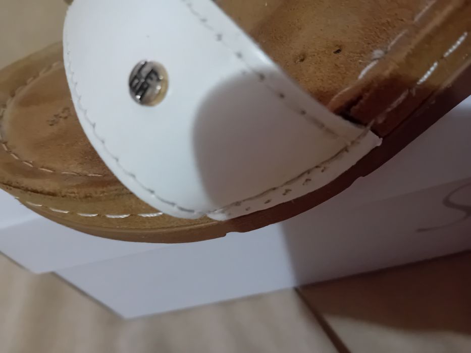 Sandale damă albe, piele, mărimea 37