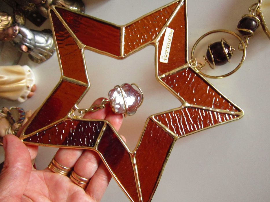 cadou rar Stea Craciun Tiffany Suncatcher Art Deco Germany1980