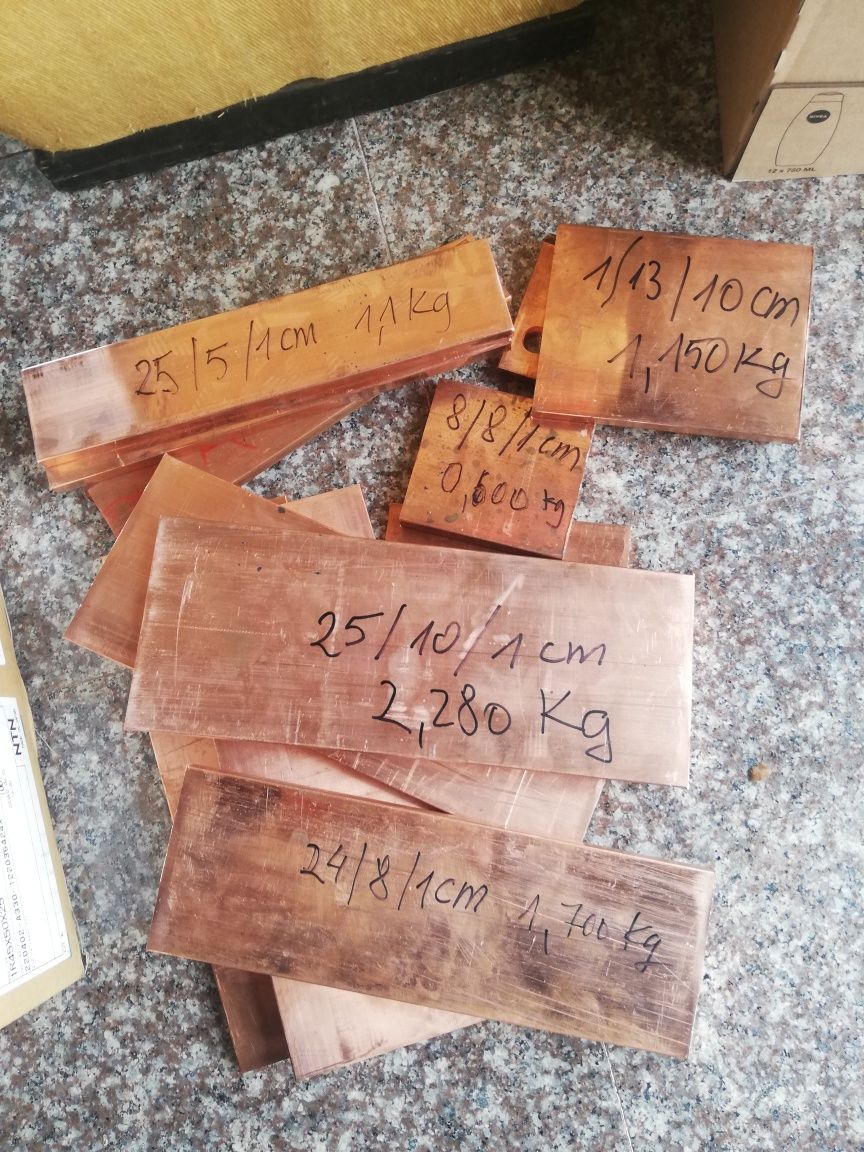 platbenzi din cupru .bara	diam.90-60- 15-9 mm