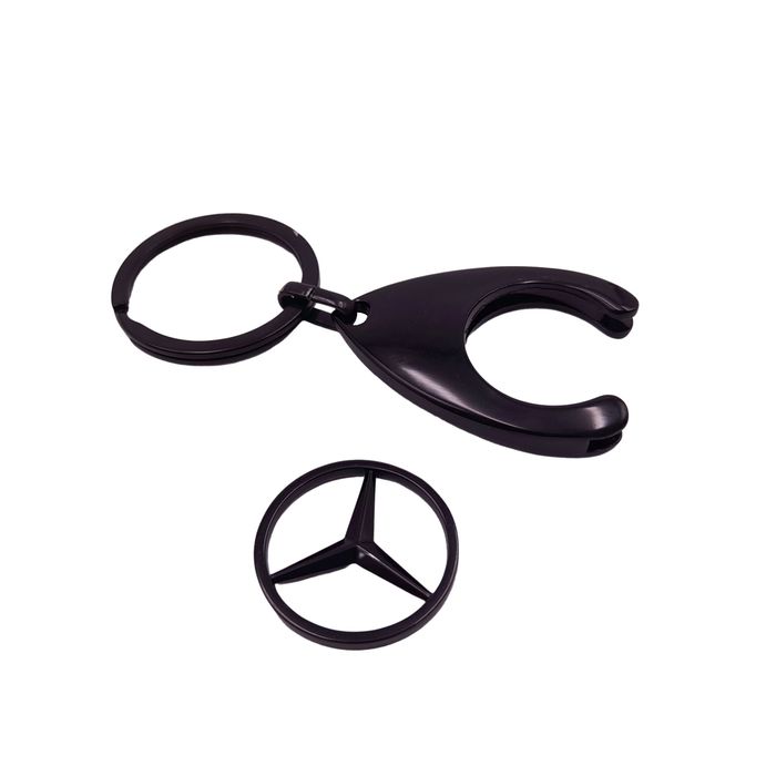Breloc de chei DEPOX, Mercedes, 7.5 cm, metal, negru