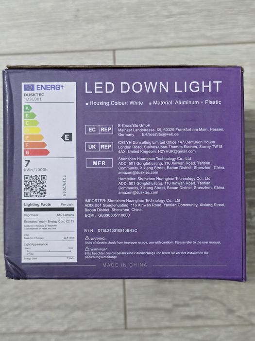 Spoturi LED inteligente DUSKTEC noi, RGB, control Alexa, set 4 bucăți