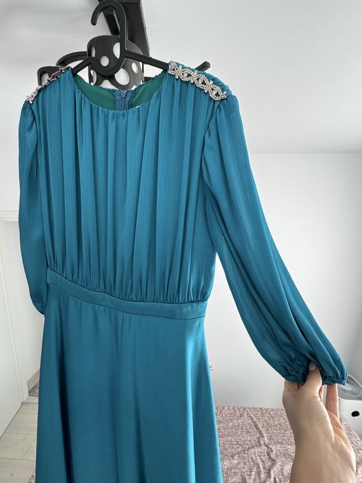 Rochie matase turcoaz