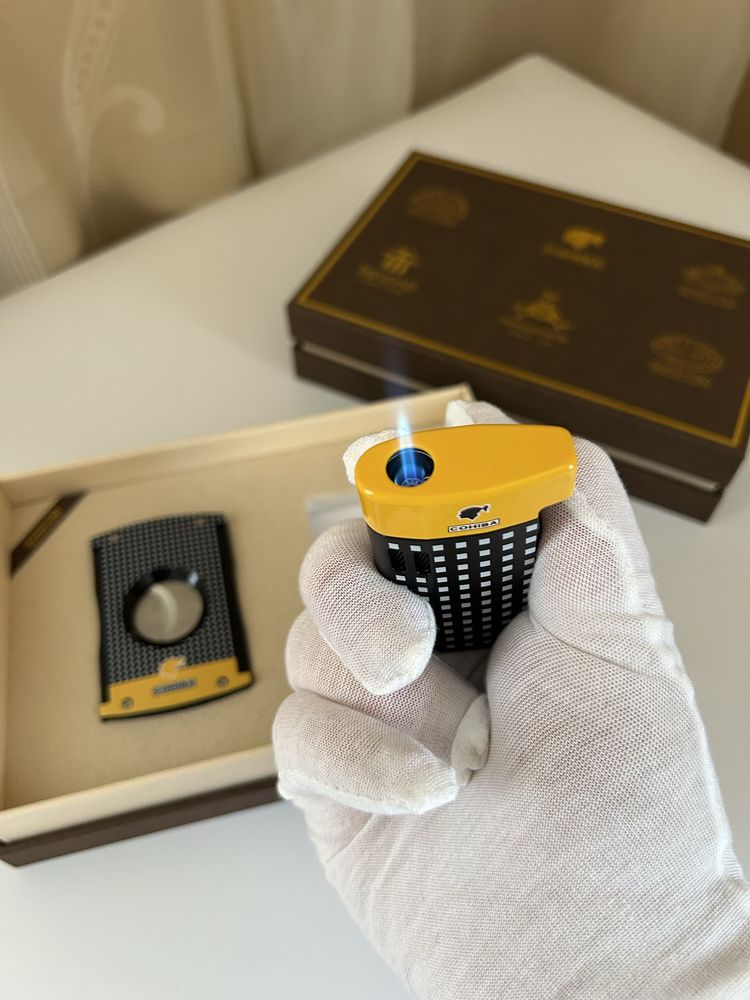 Луксозен подаръчен комплект COHIBA – Запалка и резачка за пури