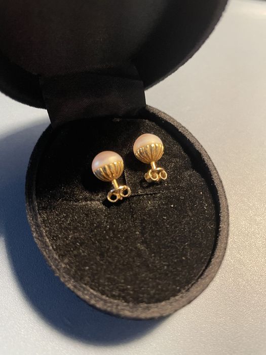 Cercei aur 14k si perla