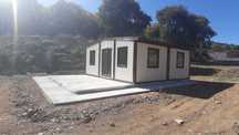 Casa modulara si garaje auto pe structura metalica si panou sandwich
