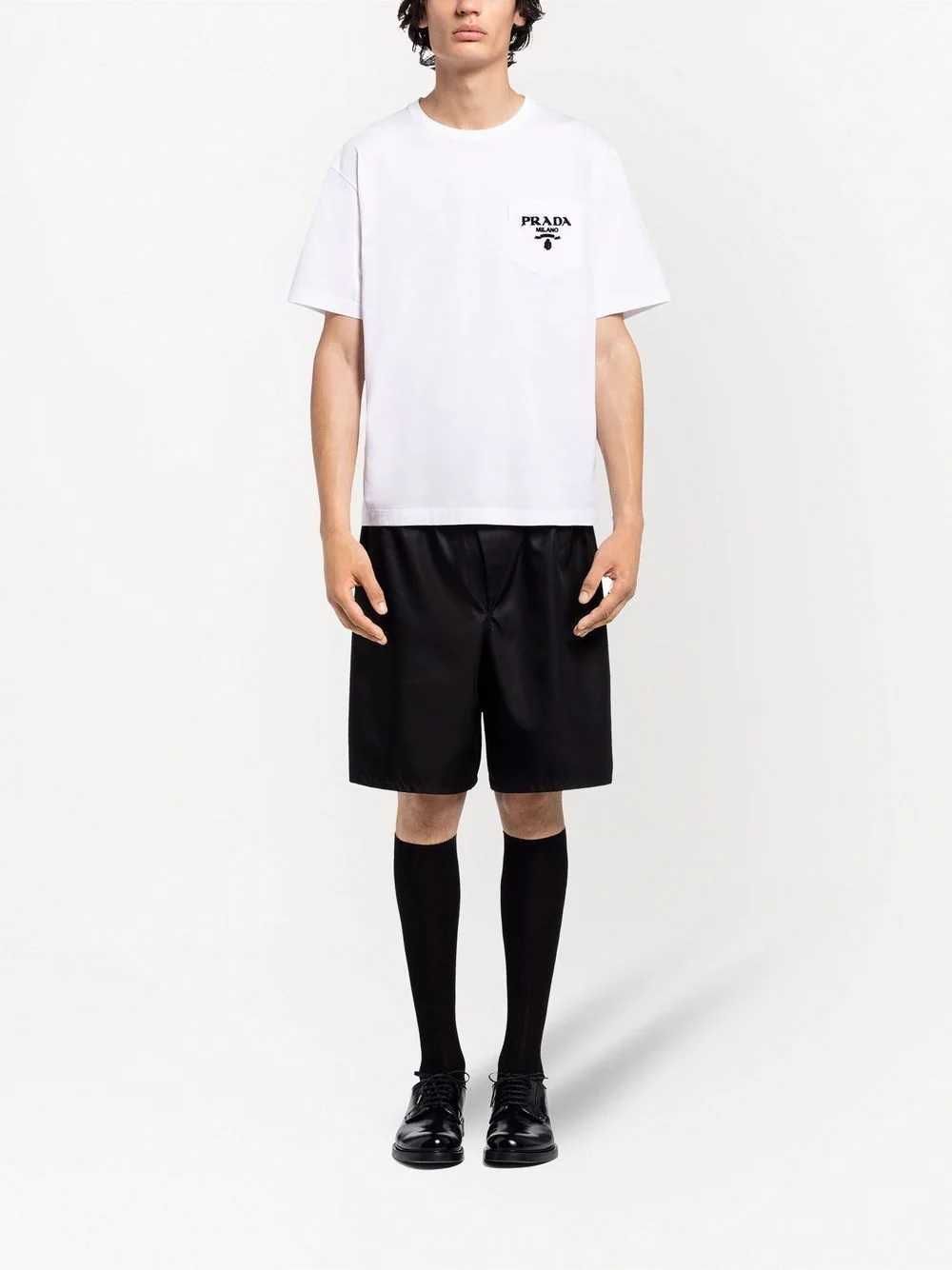PRADA Chenille Pocket Logo Slim Fit Мъжка Тениска size XXL (XL)