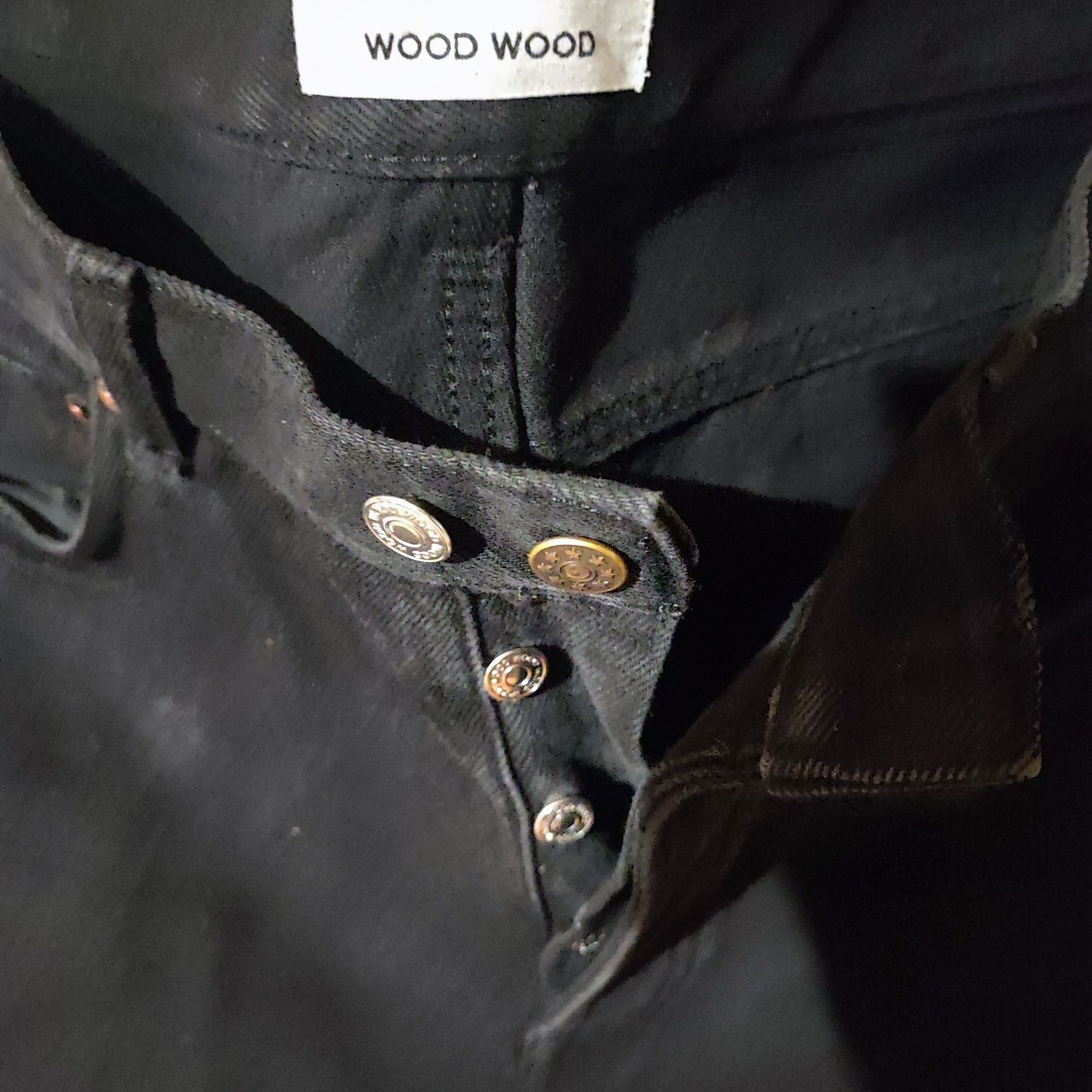 Blugi slim Wood Wood, premium, negri, 34, purtați o singură dată.