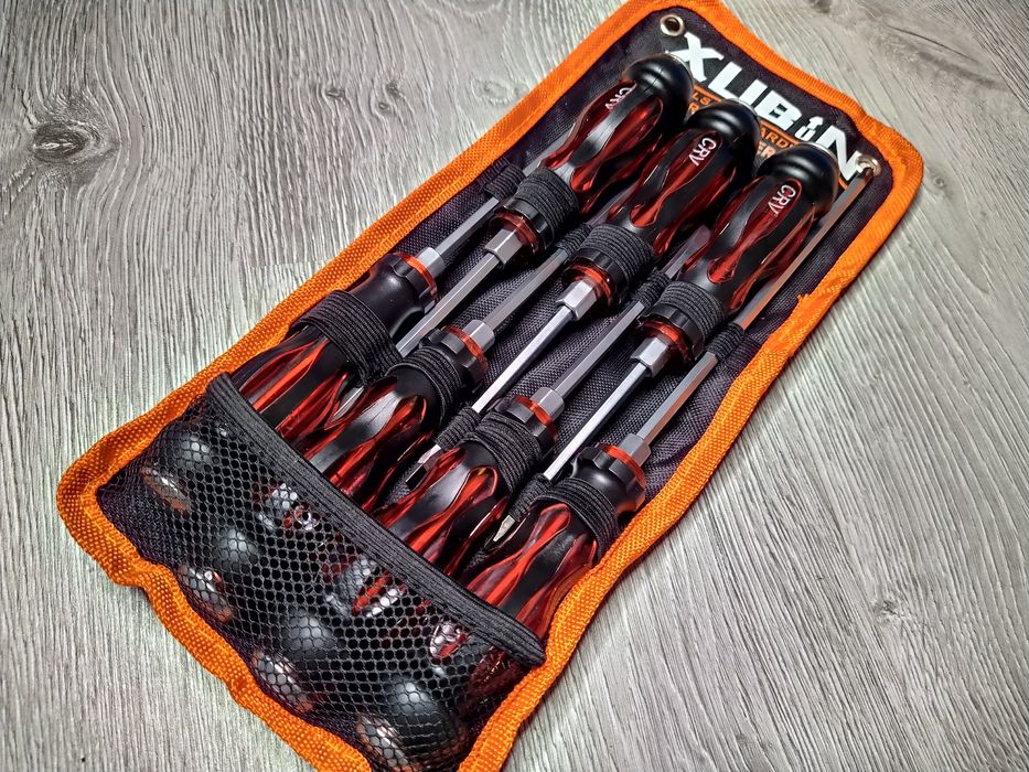 Set 7 Surubelnite Mecanice cu Husa, cu Varf Drept si Cruce