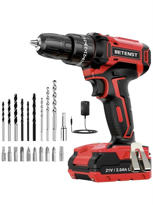 Bormasina Betenst Pachet Complet cu Biti Si Burghie Acumulator Nou T4