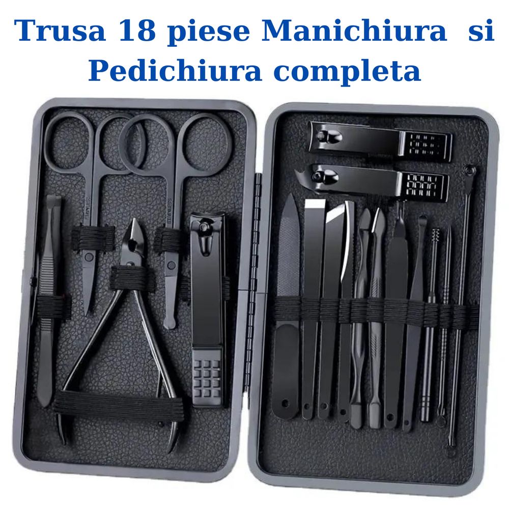 Set Manichiura Pedichiura profesional 18 piese