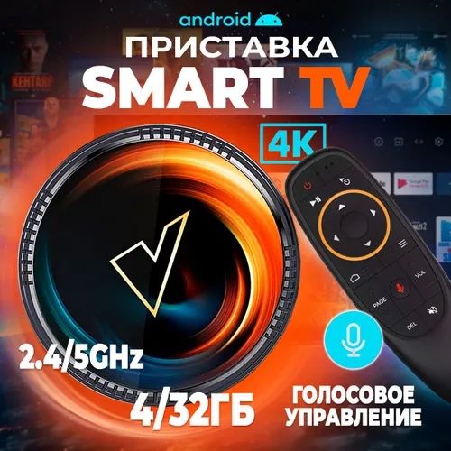 Смарт ТВ приставка Vontar W2 8K video ОЗУ 4, память 32ГБ