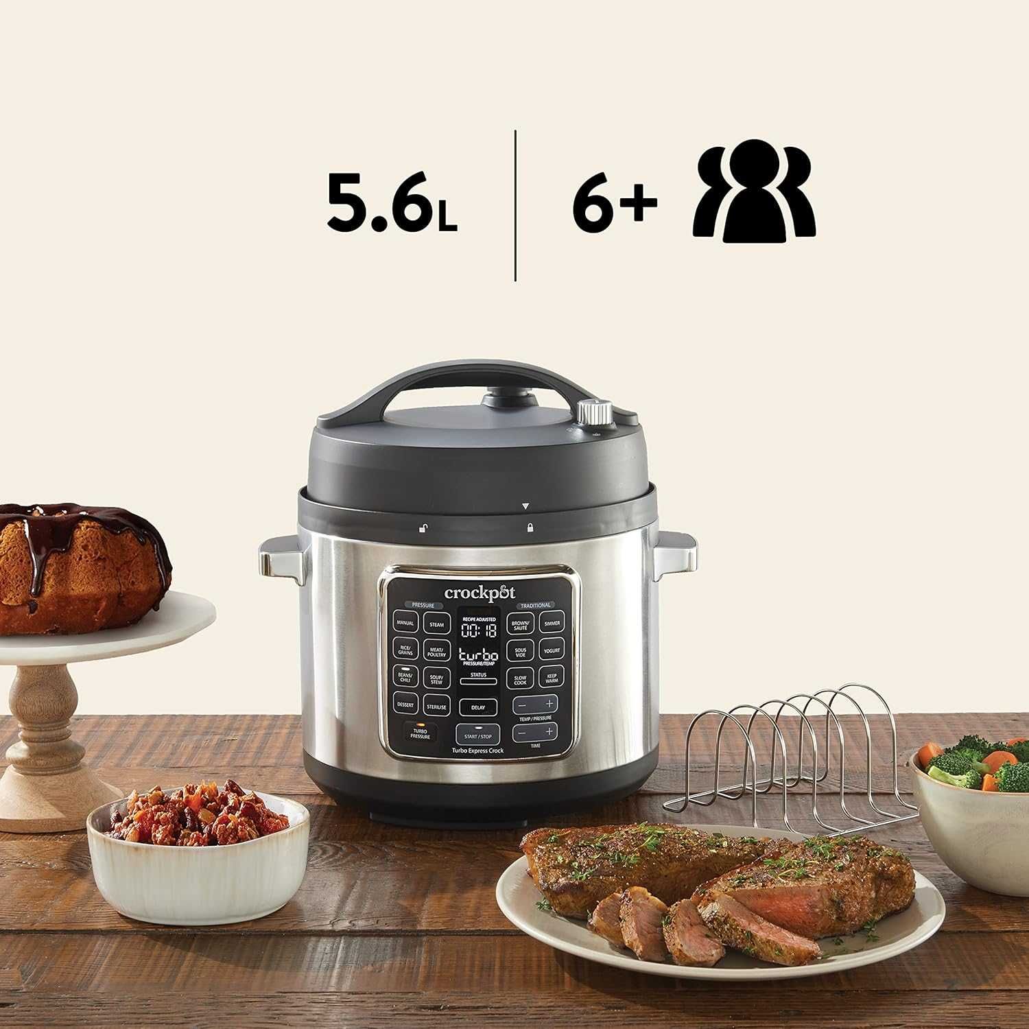 Мултикукър Crock-pot Turbo Express 5.6L(CSC062X) 14 функции за готвене