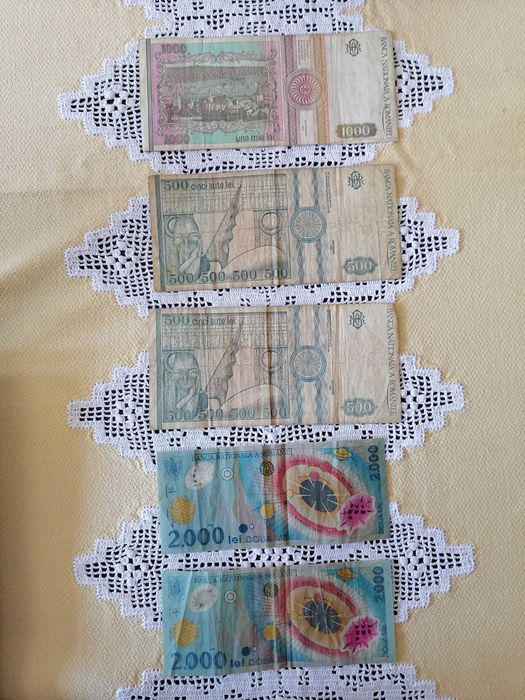 Bancnote colectionari -eclipsa din  1999, 500lei si 1000lei