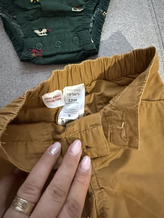 Camasa cu papion si pantaloni crem , noi cu eticheta , marimea 12 luni