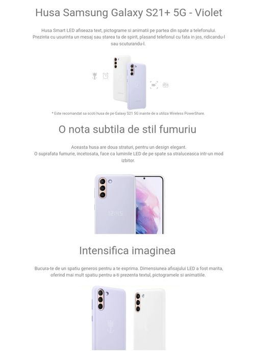 Husa smart activa originala Samsung Led Cover Galaxy S21+ S21 Plus 5G