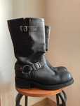 Loblan 501 Black Waxy Leather Men Biker Boots Hand Made