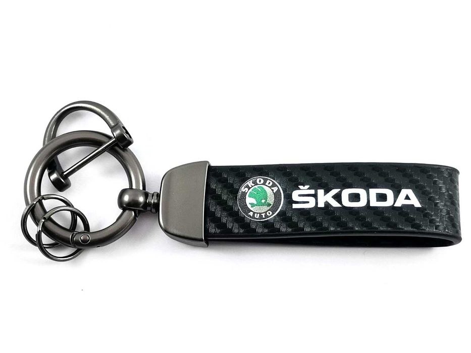 Луксозен Ключодържател SKODA КОЖА Шкода