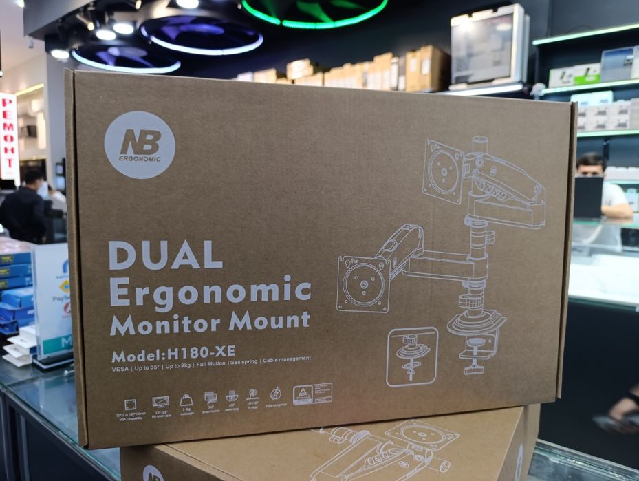 Кронштейн на два монитора 17-27, NB H 180 white