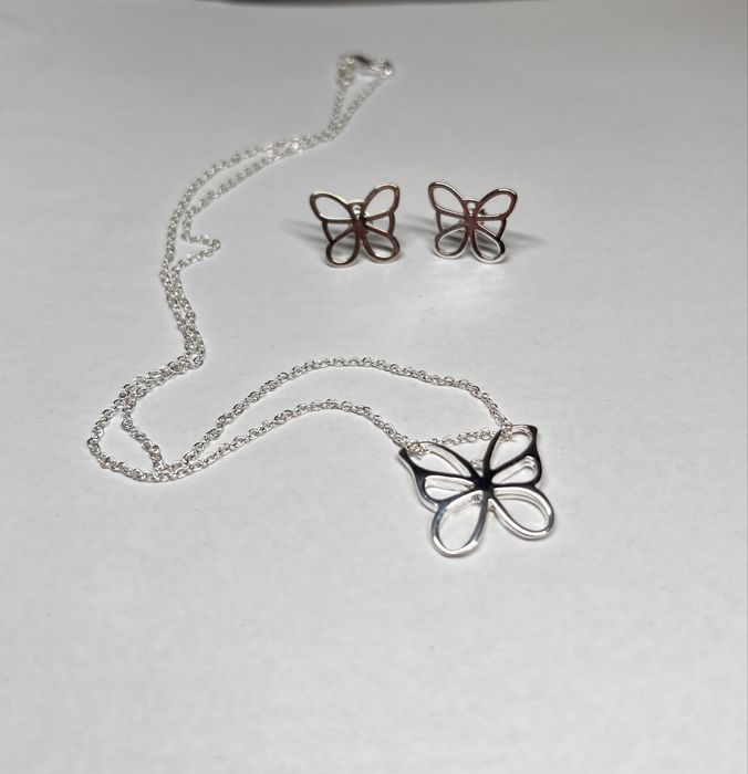 Set de argint cu fluturas