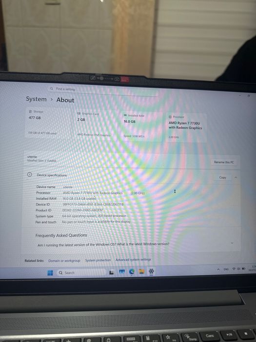 Lenovo IdeaPad slim 3 Amd Ryzen 7 7330u