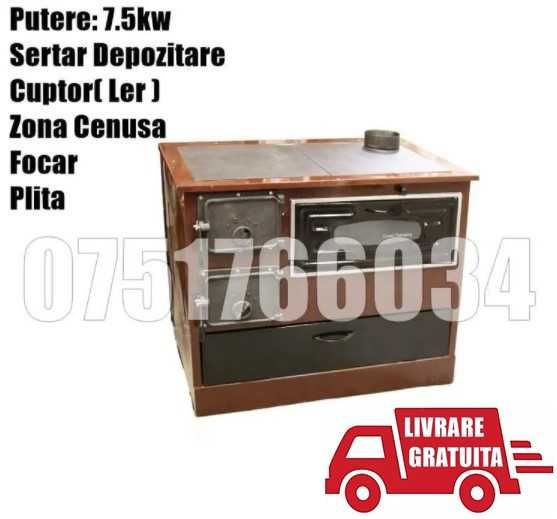 Soba Lemne Plita Cuptor Bucatarie + Sertar 8.4 kw LIVRARE GRATUITA CL
