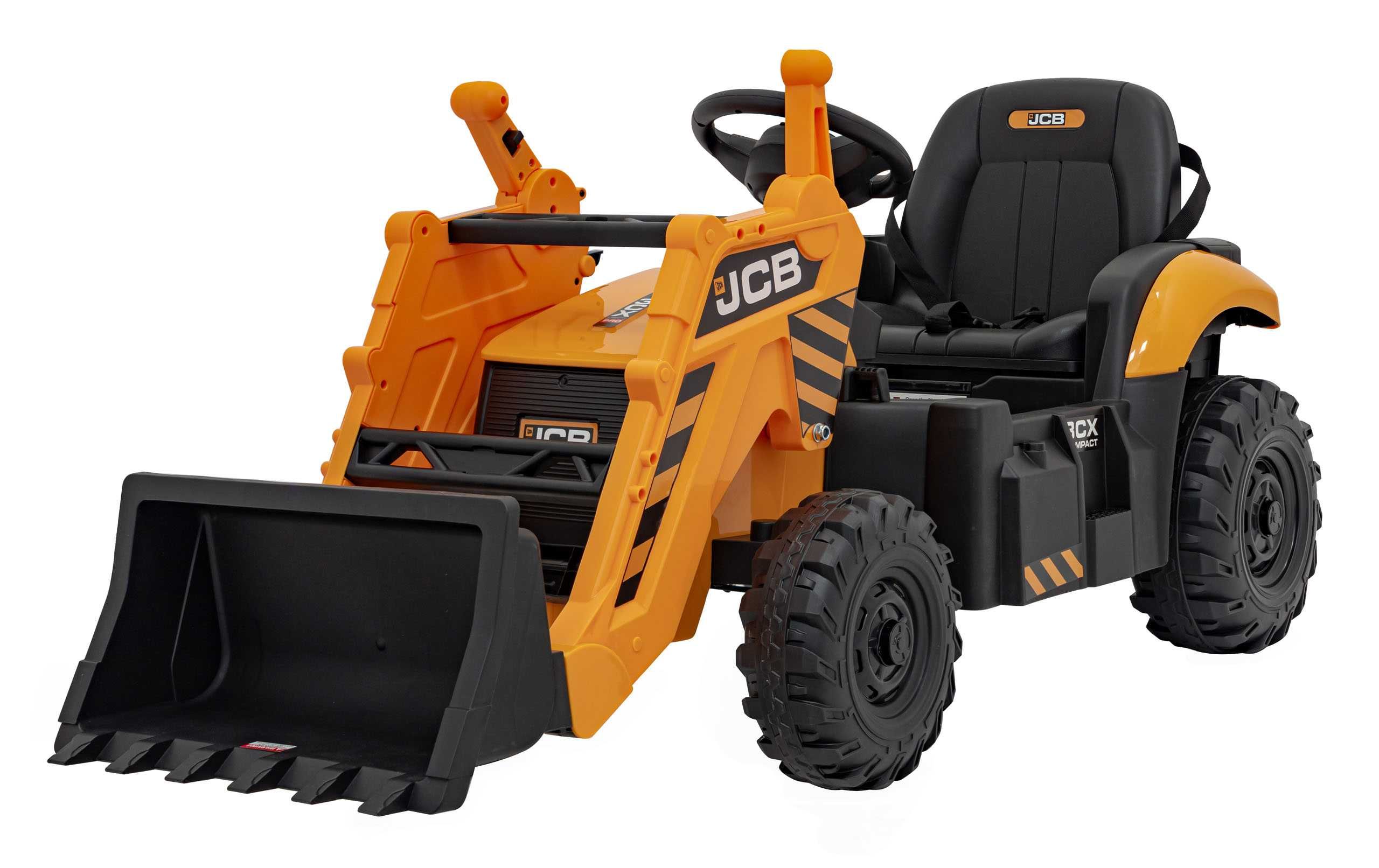 Tractor electric pentru copii cu cupa manuala JCB (0960) Galben