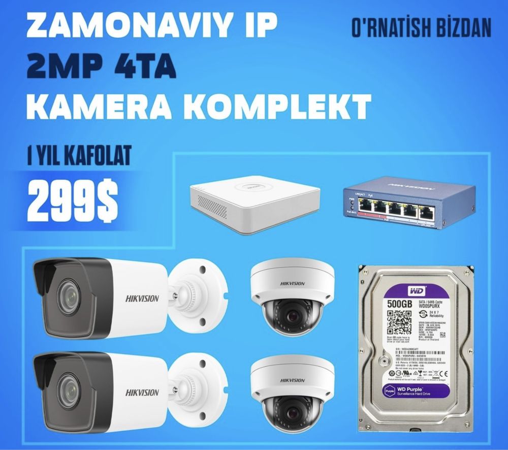 Hikvision kamera urnatish xizmati