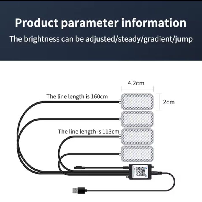Led-uri auto interior RGB cu telecomanda si aplicatie