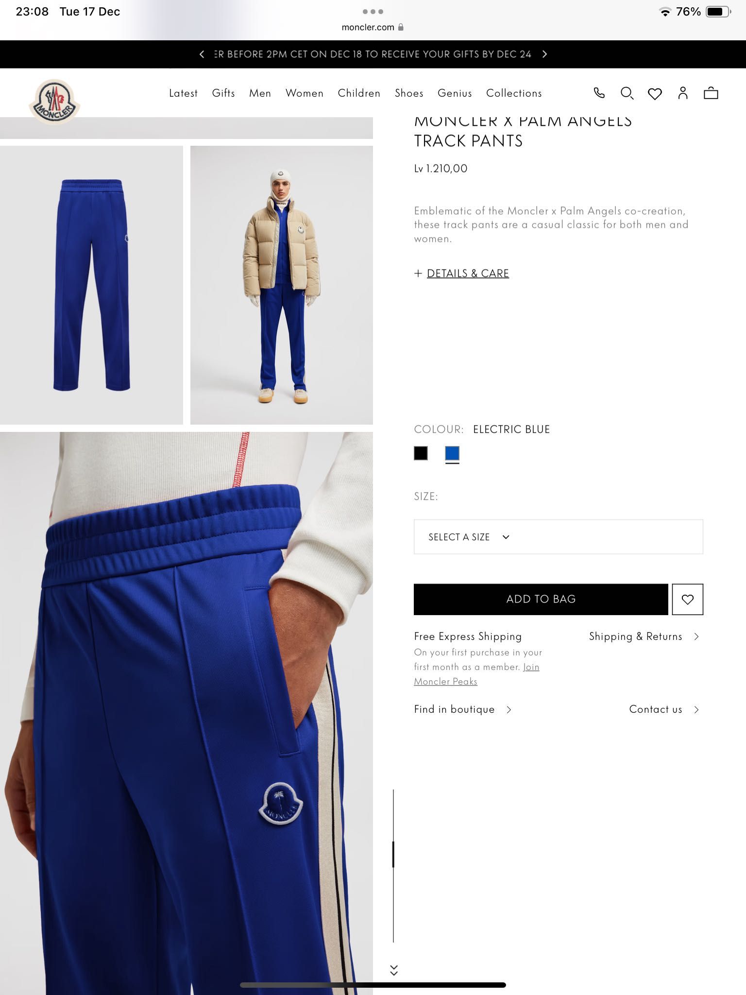 Moncler&Palm Angels-оригинална долница 48 м,33-34номер дънки