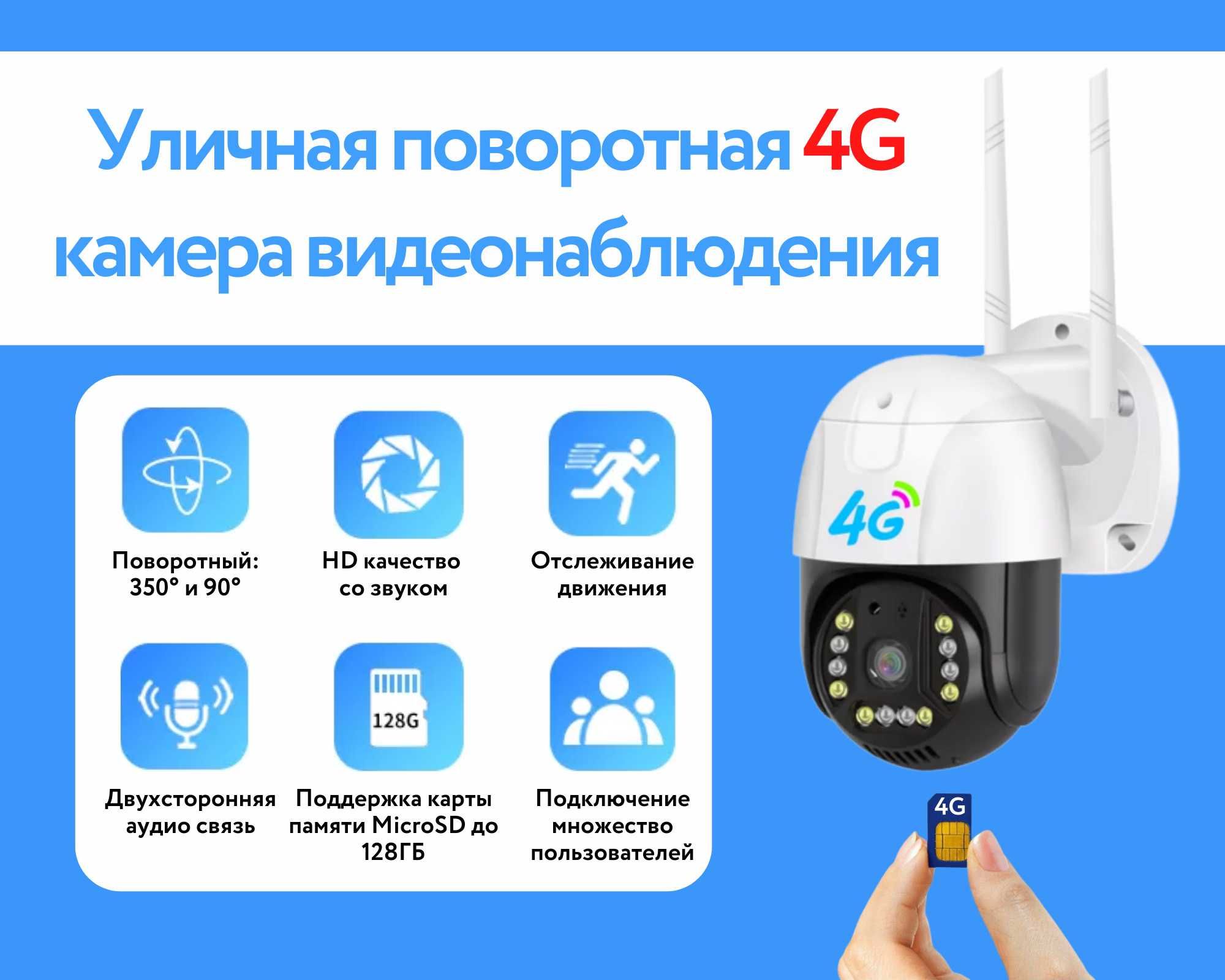 Уличная 4G камера видеонаблюдения